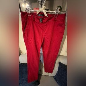 Ralph Lauren Women Pants; Size: 6; Color: Red; Used